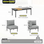 Sundale Outdoor 2 Pieces Patio Sofa Set, Metal Outdoor Sectional Loveseat with 6 Inch Olefin Cushion, All-Weather Modern Patio Chair Sets for Porch, Balcony
