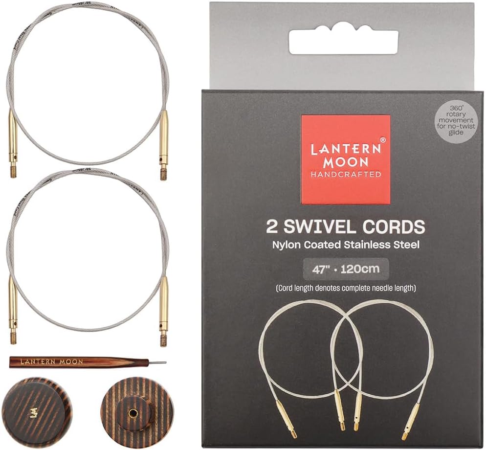 Lantern Moon 360° Swivel Nylon Coated Stainless Steel Cords | 37"/94cm (to Make 47"/120 cm IC Needle)