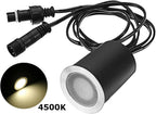 Recessed LED Deck Light Kits with Black Protecting Shell φ32mm, Outdoor Landscape Lighting IP67 Waterproof,12V Low Voltage for Garden,Yard Steps,Stair,Patio,Floor,Kitchen Decoration