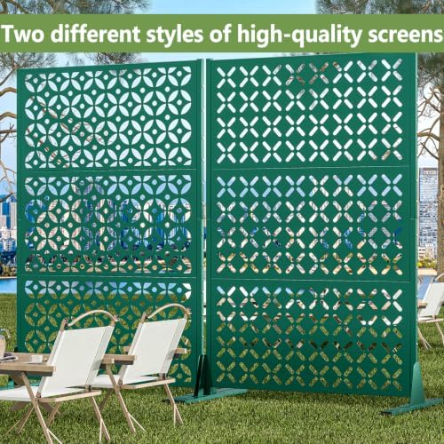 metal outdoor privacy fence 72" h×45.7" w balcony on a desk or shelf