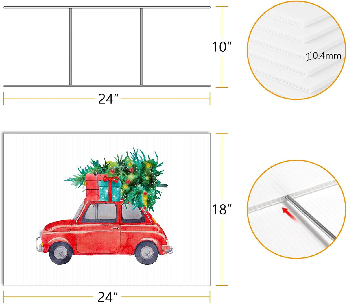 ikayas 6 pack 24x18inch blank yard signs with shown in use