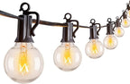 Outdoor String Light 55Feet G40 Globe Patio Lights with 52 Edison Glass Bulbs(2 Spare), Waterproof Connectable Hanging Christmas Lights for Backyard Porch Balcony Party Xmas Decor, E12 Socket, Black