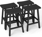 Bar Stools 29'' Outdoor Set of 4, Waterproof Modern Durable Resin Saddle Seat,Counter Stool Sturdy Modern Stylish, All-Weather Barstools for Patio, Balcony, or Kitchen Counter