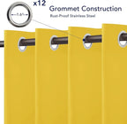 PureFit Outdoor Curtains for Patio Waterproof Weatherproof, UV Resistant Outside Curtains for Gazebo, Front Porch, Pergola, Sun Blocking Privacy Curtain, 100W x 95L inch, 1 Panel, Yellow