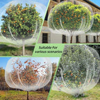 large fruit tree netting with drawstring and zipper shown in use