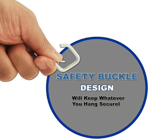 2.2" Screw in Hooks with Safety Buckle Design for Hanging Outdoor String Lights, Plant, Flowers, Heavy Duty Outdoor Garden Lights Q-Hooks, Wall Mount Ceiling Mount (10Pack White)