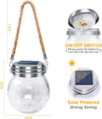 DBF Solar Lanterns Outdoor 2 Pack - Waterproof IP65 Hanging Solar Lights with Warm Amber & RGB Colors, Crackle Glass LED Ball Lights Globes Garden Decorative for Patio Tree Backyard Pathway Railing