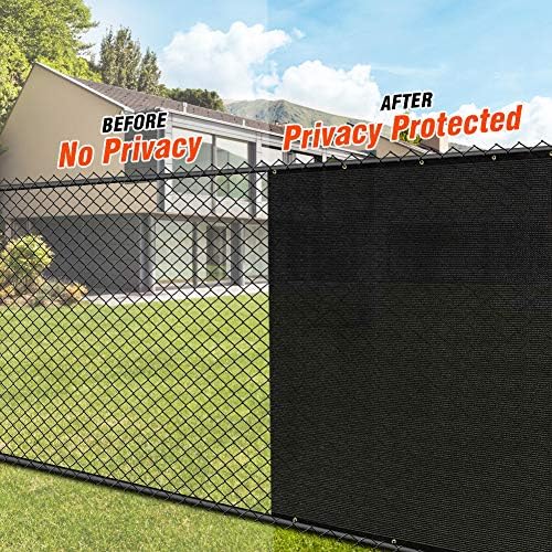 icover 4x50ft privacy screen fence, outdoor fencing panels shown in use