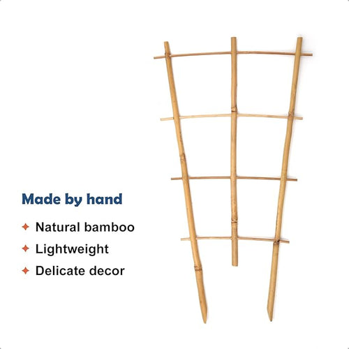 3Pack Bamboo Trellis 16 Inch Fan Shaped Small Plant Trellis for Indoor Potted Plants Climbing Monstera Orchid Vine Hoya Houseplant