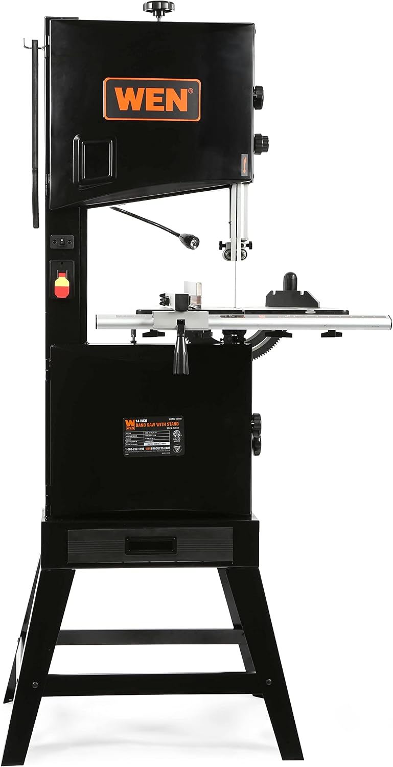 wen (ba1487) band saw with stand,two-speed,black,14-inch, view 9
