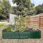 vego garden raised garden bed kit, 17" tall, front angle view