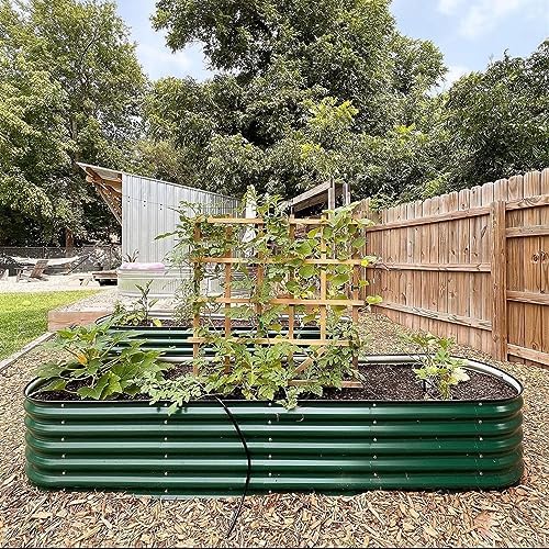 vego garden raised garden bed kit, 17" tall, front angle view