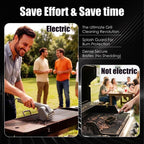 Electric Grill Brush Rechargeable Grill Cleaner 3 Heads 2 Speed 2000 RPM Torque 80KG BBQ Cleaning Brush with Safety Lock Submersible 304 SS Head Splash-Proof Scrubbe IPX7 Waterproof Silvery Black