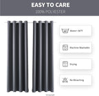 DIVA EN CAMINO DEC Outdoor Patio Curtain Waterproof Darkening Thermal Insulated Indoor Curtains for Bedroom, Porch, Living Room, Pergola, Cabana, W52 x L95, Gray, Set of 2 Panels