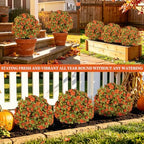 grooy 2 pack artificial fall azlea flower topiary on a desk or shelf
