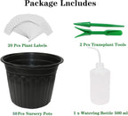 50-Pack 2.5 Gallon Flexible Plastic Plant Pots,Thickened Soft Seed Starting Container for Indoor Outdoor Plants, Seedlings, Vegetables, Succulents and Cuttings