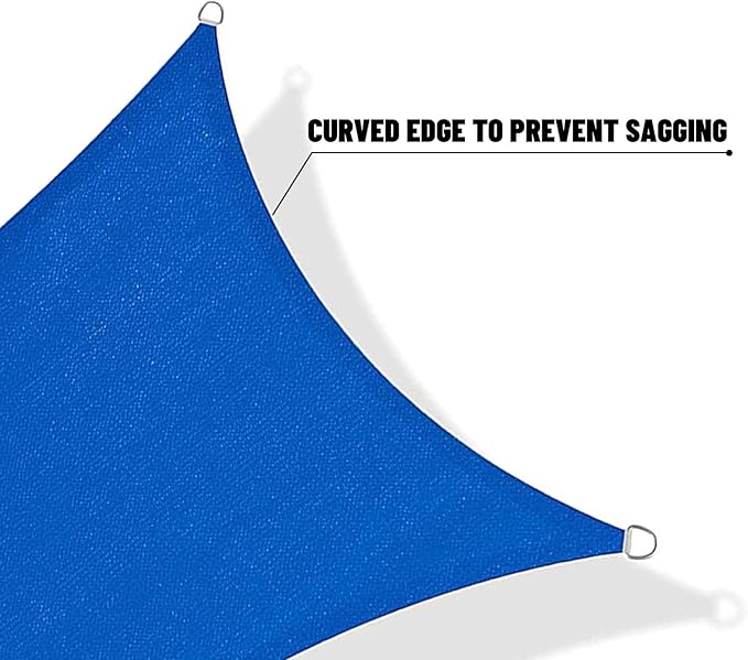 SUNNY GUARD Sun Shade Sail 20'x20'x20' Triangle Blue UV Block Sunshade for Backyard Yard Deck Patio Garden Outdoor Activities and Facility(We Make Custom Size)