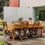 elevens metal outdoor privacy screen, freestanding outdoor divider, side view