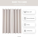 DIVA EN CAMINO DEC Outdoor Patio Curtain Waterproof Darkening Thermal Insulated Indoor Curtains for Bedroom, Porch, Living Room, Pergola, Cabana, W52 x L132, Cream, Set of 2 Panels