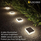 lacasa solar deck lights, 4 pack 30lm led, package contents