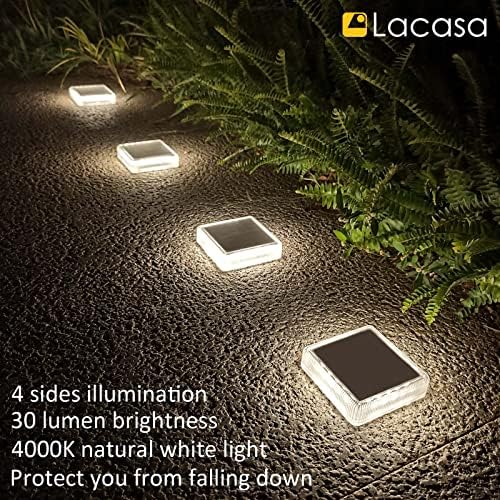 lacasa solar deck lights, 4 pack 30lm led, package contents