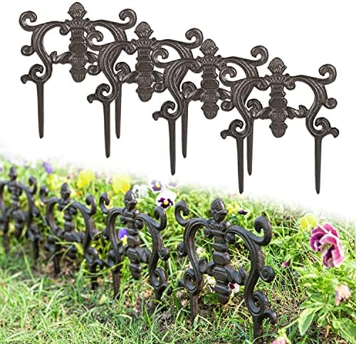 sungmor cast iron brown flower bed edging, close-up detail