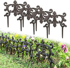 sungmor cast iron brown flower bed edging, close-up detail