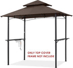 MASTERCANOPY Grill Gazebo Replacement Canopy Top for Model L-GG001PST-F (Brown)