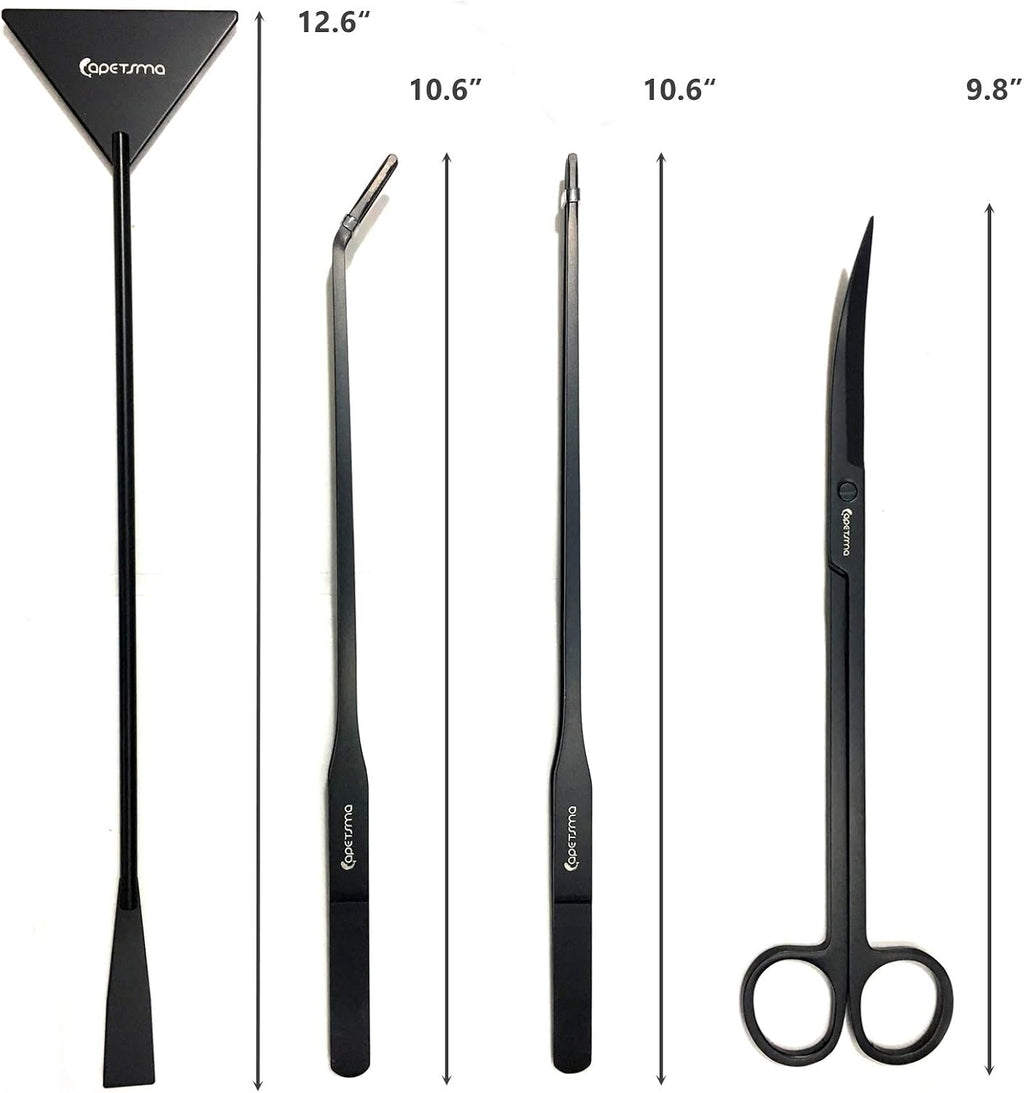 Aquarium Tweezers, Capetsma Stainless Steel Aquarium Plant Tools Long Aquascaping Tools Scissors Spatula Aquatic Plants Tool Set For Freshwater and Saltwater