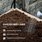 outsunny raised garden bed with cover and storage showing dimensions