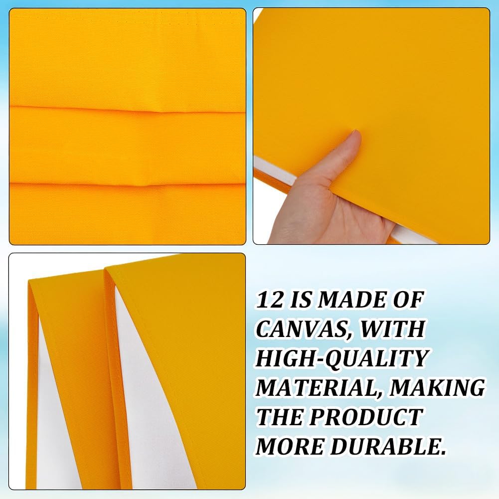 GORGECRAFT 120x43.5cm Thicker Beach Sling Patio Chairs Canvas Gold Folding Chair Replacement Outdoor Chairs Cloth Replacements Portable Reclining Sling Chair Fabric for Summer Vacation Sunbathing