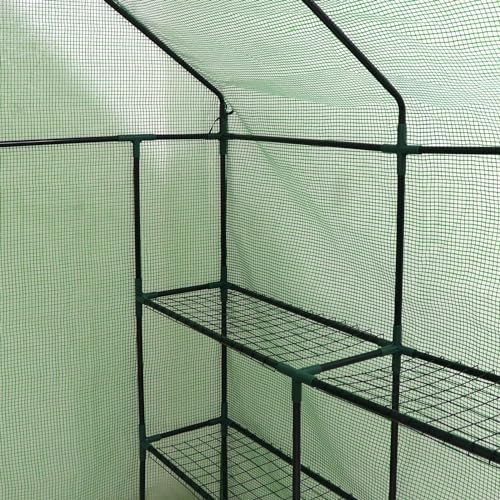 walk-in greenhouse 2 tier plant flower tent mini, front angle view