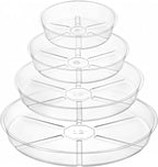 Hacaroa 24 Pack Clear Plant Saucer Drip Trays, 6/8/10/12 Inch Plastic Plant Water Catcher Trays Flower Pot Saucers for Indoor Outdoor Plants, Round, 4 Sizes