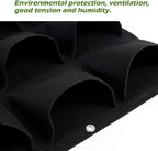 Hanging Planting Grow Bags, 64 Pockets Hanging Vertical Wall Planter Wall Mounted Grow Bag Outdoor Indoor Gardening Vertical Greening Flower Container, Planting Bags Storage Bags(1.0 m × 1.0 m, Black)