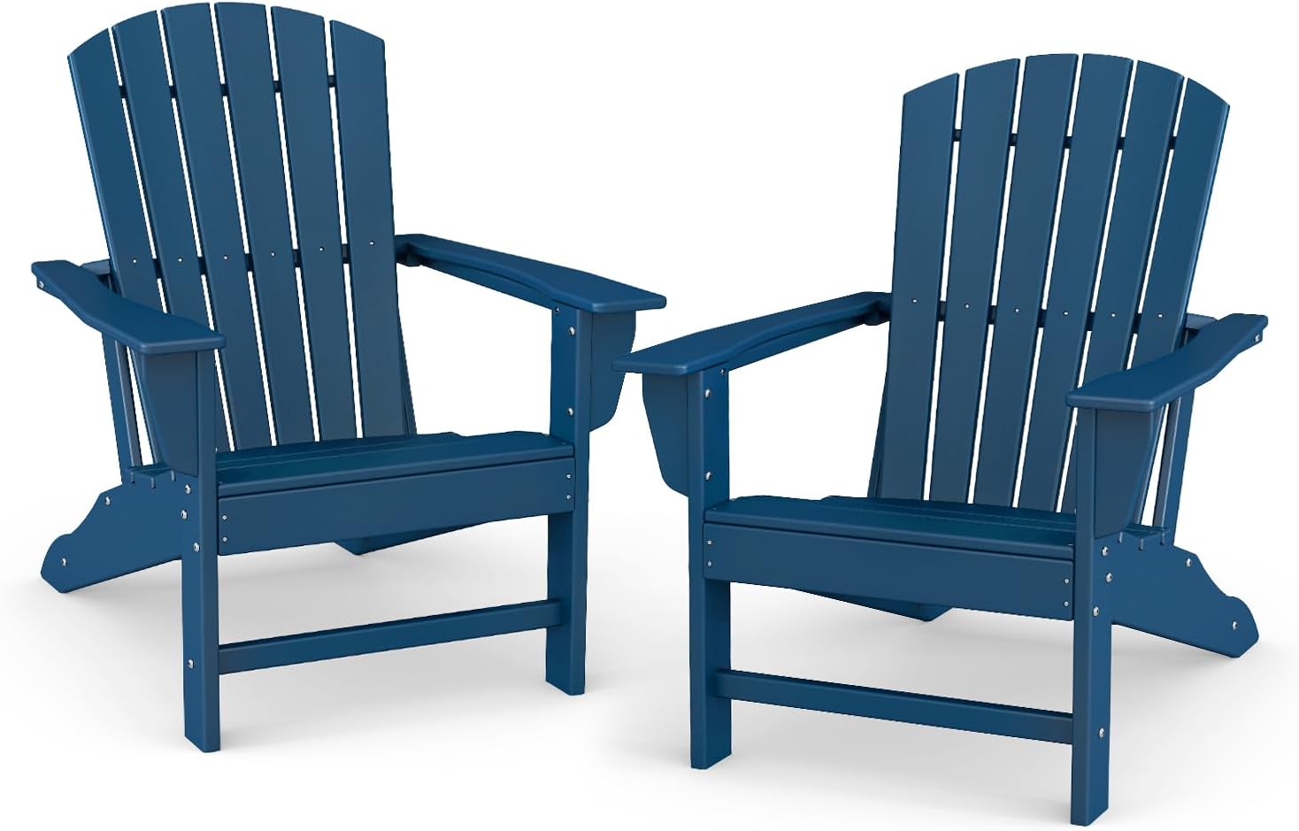 BRIOPAWS Oversized-Adirondack-Chairs Set of 2 | HDPE | All Weather | Blue | 400lbs Maximum Weight Limit, Plastic Fire Pit Chair, 22" Extra Wide Seat, Heavy Duty for Decks, Outdoor, Poolside