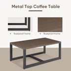 Belord Patio Conversation Set with Swivel Glider Chairs - 9 Piece Outdoor Sectional Furniture Set with Storage Box and Metal Top Table Brown Wicker/Gray Cushions