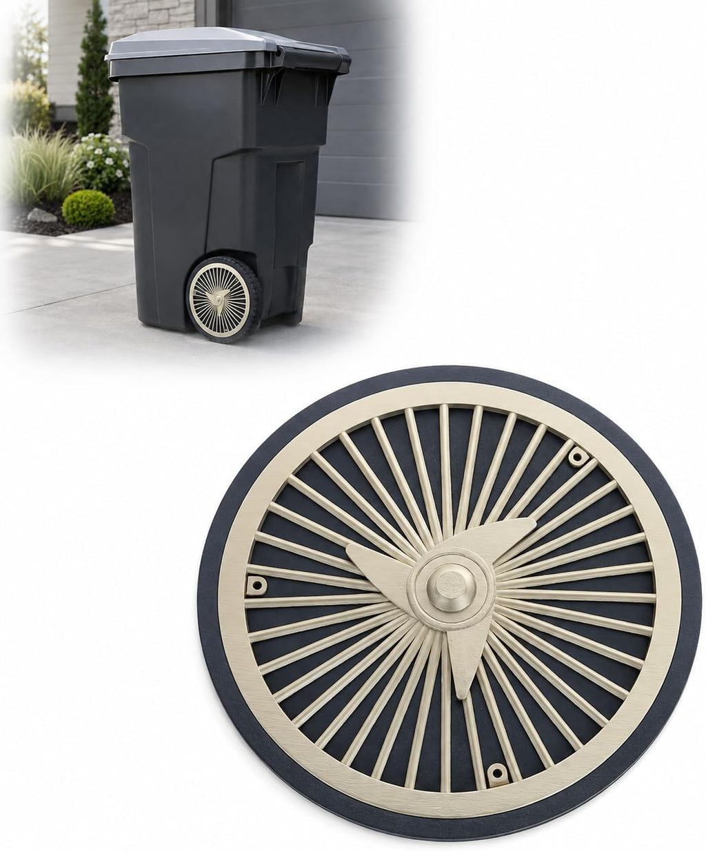 Trash Can Wheel Rims for 8 In Outdoor Trash Can Wheels，Silver：Fashion | Automotive Style Decorative Covers, Multiple Colors Available, Home Decor Accessories