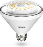 SANSI 200W Equiv. Full Spectrum LED Grow Light Bulb 4000K IP54 Waterproof | BR30 24W Grow Bulb with 120° Wide Beam Angle, Daylight White Plant Light E26 Base for Indoor Outdoor Plants, Non-Dimmable
