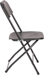 Flash Furniture Hercules Series Big & Tall Stackable Plastic Folding Chairs, Extra Wide Commercial Event Seats, Set of 4, Black