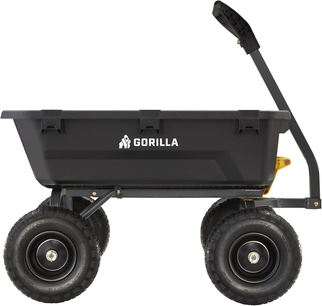 gorilla carts dump garden cart, 7 cu ft,1200, front angle view