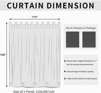 Easy-Going Outdoor Patio Curtains Detachable Tab Top Windproof Weatherproof Curtain for Cabana, Porch, Pergola and Gazebo, Tab Bottom Drape, 2 Panels, 110W x 108L inch, Gray
