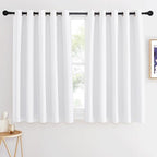 NICETOWN Room Darkening White Curtain for Bedroom - Window Treatment Thermal Curtain Grommet Light Blocking Sound Reducing Drape Privacy for Cafe/Kitchen (1 Panel, W66 x L54)