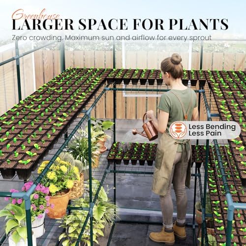 king bird premium greenhouse for outdoors, 56x56x77 upgraded, side view