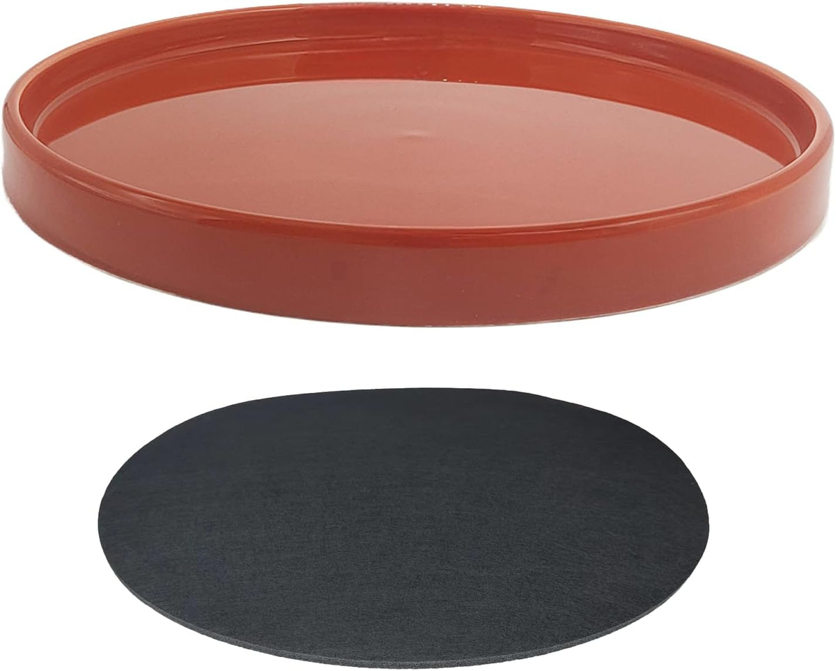 yukfona ceramic plant saucer tray 10 inch red, main product view