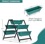 Vertical Garden Planter, Raised Garden Beds Outdoor with Drainage System for Vegetables, Flowers, Herbs, Sturdy Planters for Outdoor Plants (Green, 39.6 X 25.6 X 30.7 Inch)