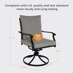 Grand patio 2-Piece Outdoor Dining Chair Set, 2 Leather-Look Wicker 360-Degree Swivel Patio Chair