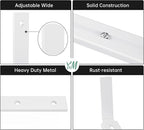 Y&M 2 Pack Adjustable Planter Brackets (6 to 12.5 in), Universal Window Box Mounting Hooks, Heavy Duty Iron Flower Box Wall Mounts for Balcony, Fences, Patio, and Garden - White