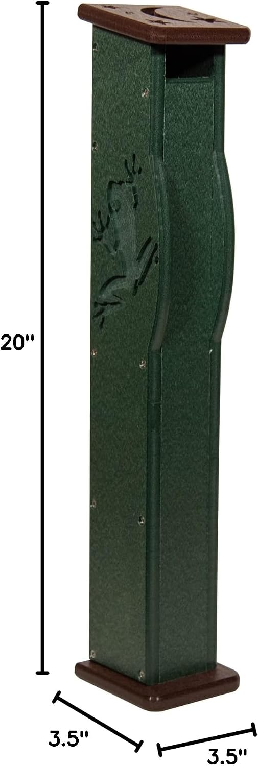 Deluxe Poly Lumber Tree Frog House - Attract Many Species of Tree Frogs - Made in the USA (Green Body/Brown Roof)