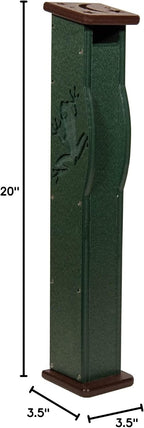 Deluxe Poly Lumber Tree Frog House - Attract Many Species of Tree Frogs - Made in the USA (Green Body/Brown Roof)
