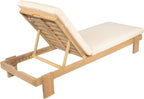 christopher knight home duska acacia wood chaise lounge, front angle view